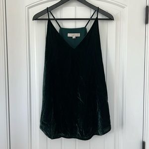 LOFT Green Velvet Top